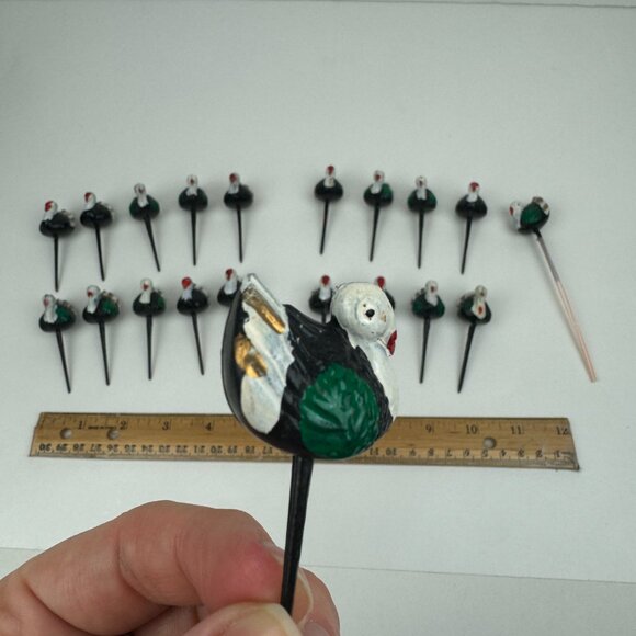 Vintage Thanksgiving Fall Autumn Plastic Turkey Cupcake Cake Toppers Hollow READ - Picture 8 of 15